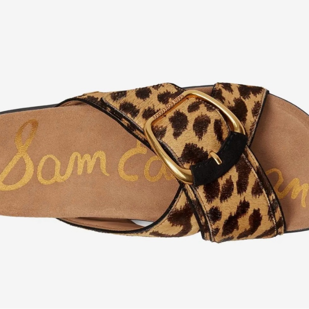 Sam Edelman Darla Leopard Sandals with Gold Accent - Picture 2 of 3